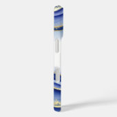 Blue Gold Alkohol Tinte Monogramm Name Case-Mate iPhone Hülle (Rückseite / Rechts)