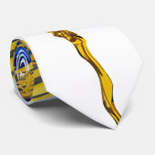 Blue Gold Alkohol Tinte Splash Krawatte (Gerollt)