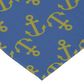 Blue & Gold Anchors Nautic Kurzer Tischläufer (Ecke)