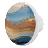 Blue gold and bronze brush strokes keramikknauf (Rechts)