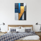 Blue, Gold and Concrete Leinwanddruck (Insitu (Schlafzimmer))