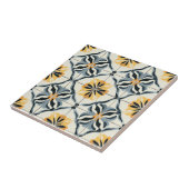 Blue Gold and Off White Pattern Ceramic Tile Fliese (Seite)