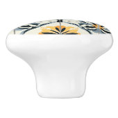 Blue Gold  and Off White Pattern  Keramikknauf (Seitenansicht)