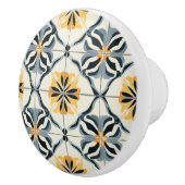 Blue Gold  and Off White Pattern  Keramikknauf (Rechts)