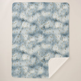 Blue Gold Animal Print Sherpadecke