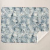 Blue Gold Animal Print Sherpadecke (Vorderseite (Horizontal))