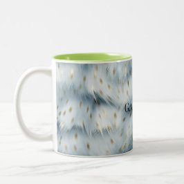 Blue Gold Animal Print Zweifarbige Tasse