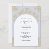 Blue Gold Aqiqah Einladung (Vorderseite)