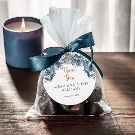 Blue Gold Aquarell Floral Vielen Dank für Ihre Unt Geschenkanhänger