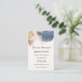 Blue & gold Aquarell Japanisch Sprache Tutor Visitenkarte (Stehend Vorderseite)