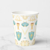 Blue & Gold Aquarell Little Prince Geburtstag Pappbecher (Rechts)