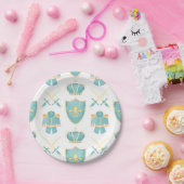 Blue & Gold Aquarell Little Prince Geburtstag Pappteller (Party)