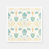 Blue & Gold Aquarell Little Prince Geburtstag Serviette (Vorderseite)