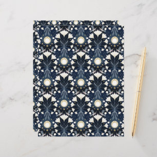 Blue-Gold-Art-Nouveau-Moon-Scrapbook-Papier