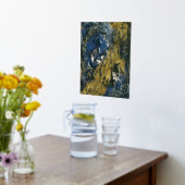 Blue Gold auf Black Abstrakt Art Foliendrucke (Ablage(Küche))