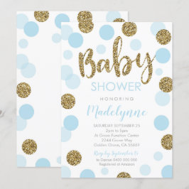 Blue Gold Baby Dusche Einladung Confetti Baby Boy