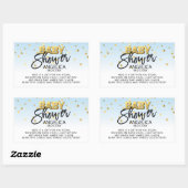 Blue Gold Baby Dusche Kerze Votive Fevor Labels Rechteckiger Aufkleber (Blatt)