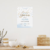 Blue Gold Baby of our Dreams Willkommen Poster (Küche)