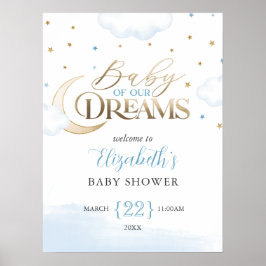 Blue Gold Baby of our Dreams Willkommen Poster