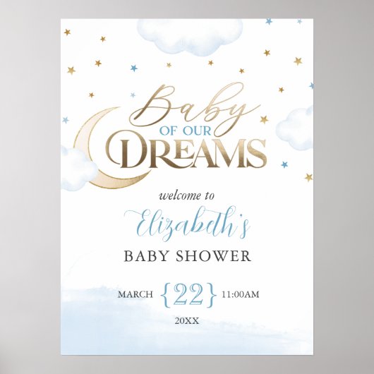 Blue Gold Baby of our Dreams Willkommen Poster (Vorne)