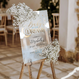 Blue Gold Baby unserer Dreams Baby Dusche Willkomm Acrylschild