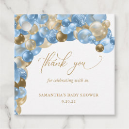 Blue & Gold Ballon Arch Danke Baby Dusche Geschenkanhänger