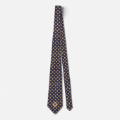 Blue Gold Baseball Icon Necktie Krawatte (Vorderseite)