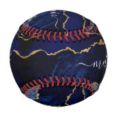 Blue Gold Baseball Individuelle Name und Letter (Rückseite)