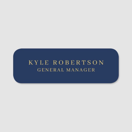 Blue Gold Beruflich Trendname Namensschild (Vorderseite)