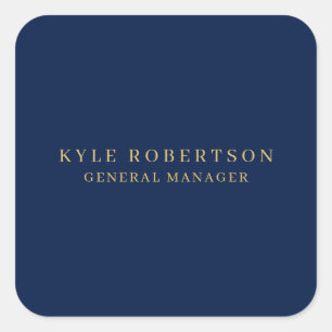 Blue Gold Beruflich Trendname Quadratischer Aufkleber