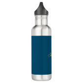 Blue Gold Beruflich Trendy Minimalistisch Name Edelstahlflasche (Links)