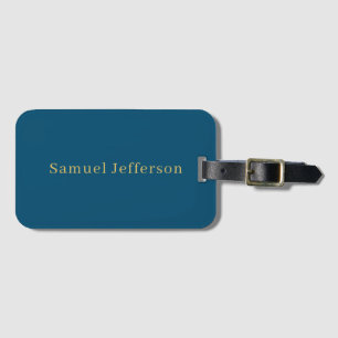 Blue Gold Beruflich Trendy Minimalistisch Name Gepäckanhänger