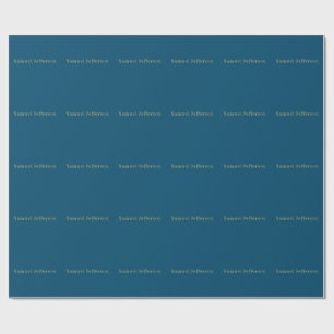 Blue Gold Beruflich Trendy Minimalistisch Name Geschenkpapier