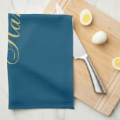 Blue Gold Beruflich Trendy Minimalistisch Name Geschirrtuch (Viertel Falte)