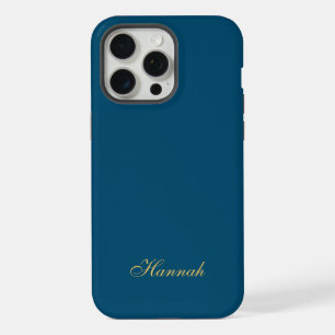 Blue Gold Beruflich Trendy Minimalistisch Name iPhone 15 Pro Max Hülle