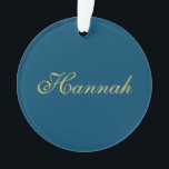 Blue Gold Beruflich Trendy Minimalistisch Name Ornament<br><div class="desc">Erleben Sie dieses moderne,  elegante Design. Diese Vorlage kann an alle beruflichen Beruf angepasst werden.</div>