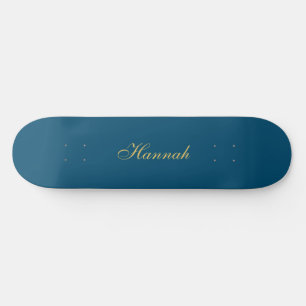 Blue Gold Beruflich Trendy Minimalistisch Name Skateboard