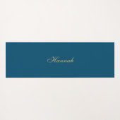 Blue Gold Beruflich Trendy Minimalistisch Name Yogamatte (Rückseite (Horizontal))