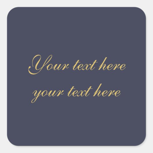 Blue Gold Beruflich Trendy Minimalistischer Eigent Quadratischer Aufkleber (Vorderseite)