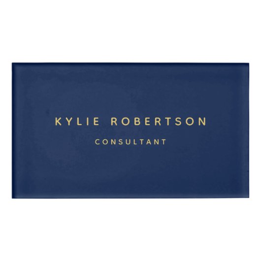 Blue Gold Beruflich Trendy Namenschild (Vorderseite)