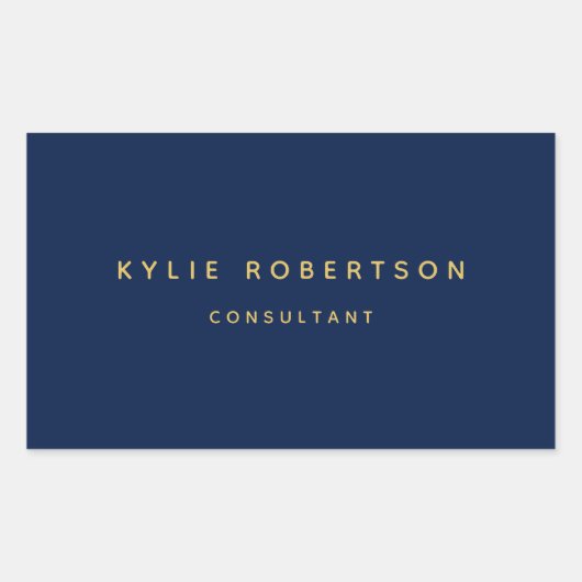 Blue Gold Beruflich Trendy Rechteckiger Aufkleber (Vorderseite)