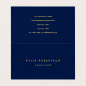 Blue Gold Beruflich Trendy Visitenkarten (Außenseite Aufgefaltet)