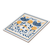 Blue Gold Bird Hyge Muster Fliese (Seite)