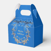 Blue Gold Blume Geschenkboxen Geschenkschachtel (Rückseite)