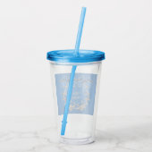 Blue Gold Blume Holiday Acrylic Tumbler Acryltrinkbecher (Rückseite)