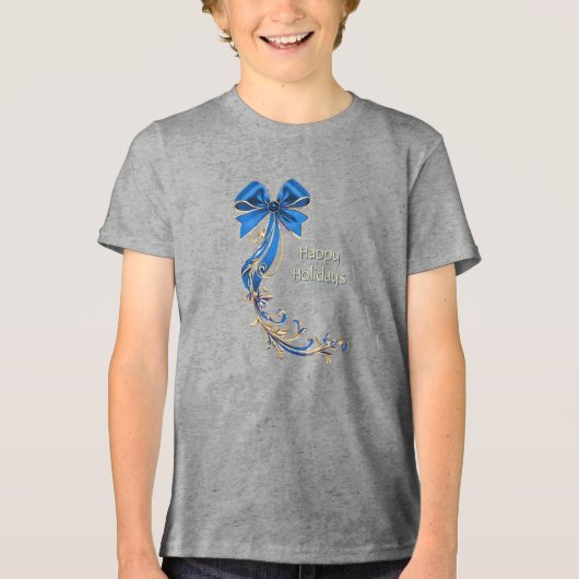 Blue Gold Blume Holiday T - Shirt (Vorderseite)