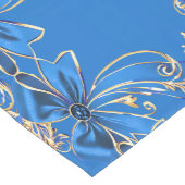 Blue Gold Blume Holiday Table Runner Mittelgroßer Tischläufer (Ecke)