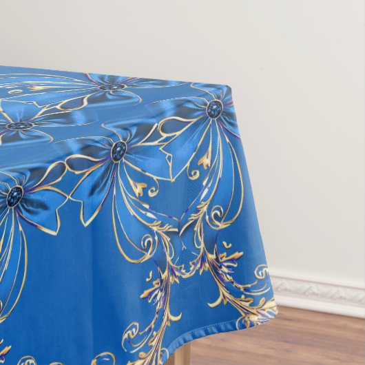 Blue Gold Blume Holiday Tableclout Tischdecke (Beispiel)