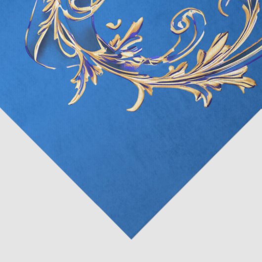 Blue Gold Blume Seidenpapier (Detail)