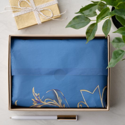 Blue Gold Blume Seidenpapier (Geschenk)